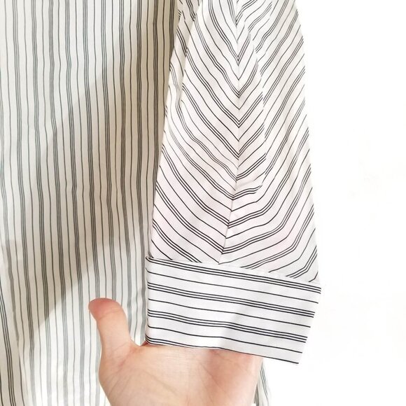 Sandro Manga Striped Cold-Shoulder Tie Top Blouse - Picture 9 of 14